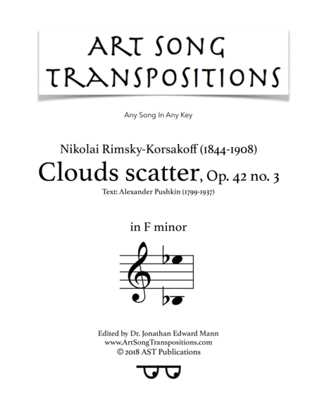 Clouds Scatter Op 42 No 3 F Minor Sheet Music