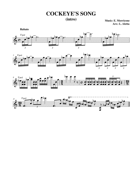 Cockeyes Song Sheet Music