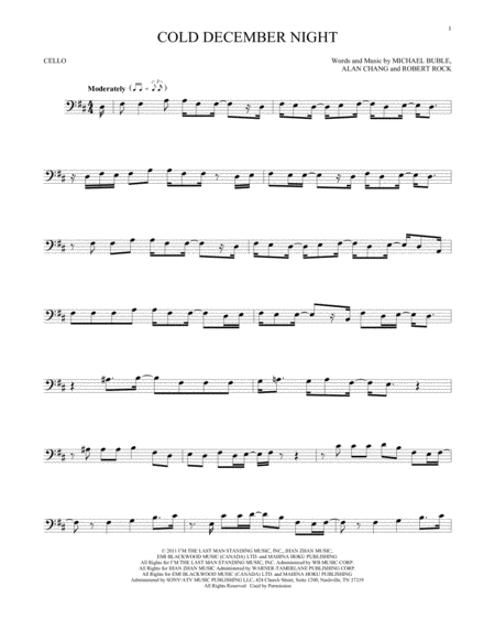 Cold December Night Sheet Music