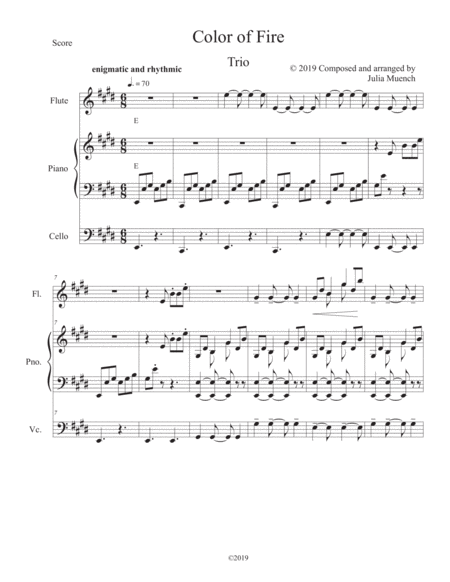 Free Sheet Music Color Of Fire Trio