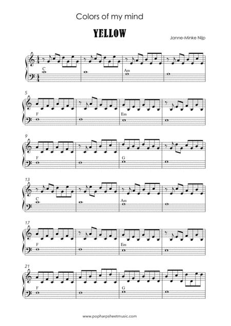 Colors Of My Mind Yellow Harp Solo Sheet Music