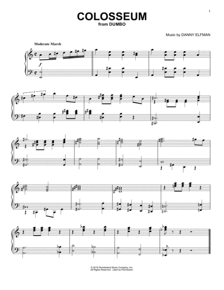 Free Sheet Music Colosseum From The Motion Picture Dumbo