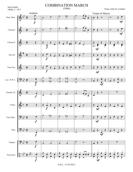 Combination March Extra Score Sheet Music