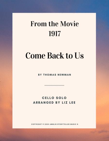 Come Back To Us Cello Solo Sheet Music