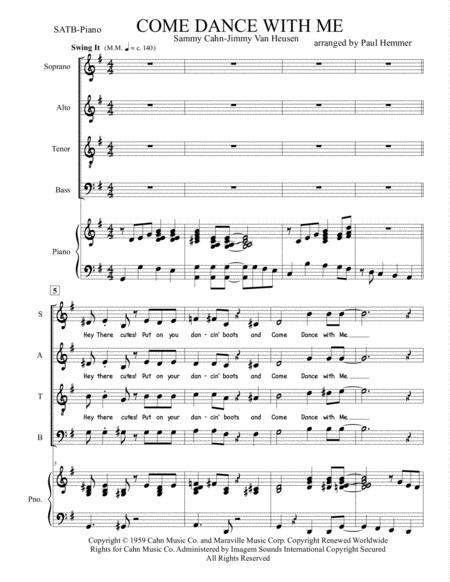 Free Sheet Music Come Dance With Me Satb Piano