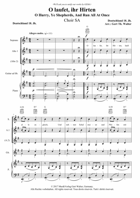 Come Faro Cor Mio For Sabar Choir Sheet Music