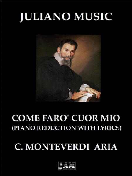 Free Sheet Music Come Faro Cuor Mio Piano Reduction With Lyrics C Monteverdi