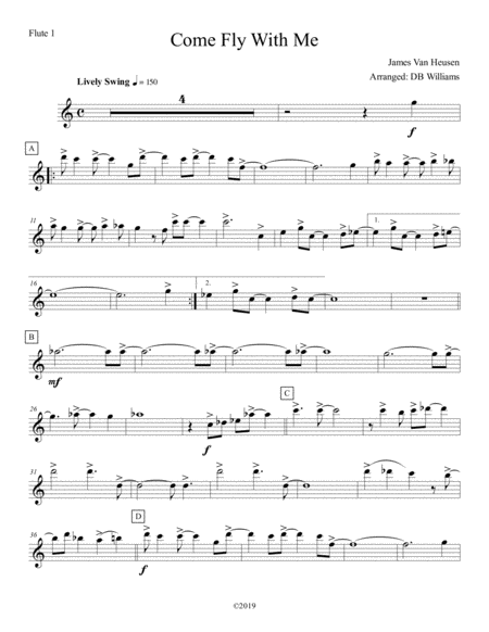 Come Fly With Me Flute 1 Sheet Music