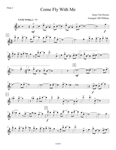 Come Fly With Me Flute 2 Sheet Music