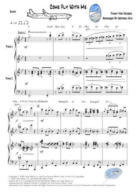 Free Sheet Music Come Fly With Me Piano Duet