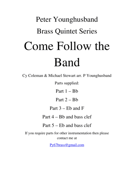 Free Sheet Music Come Follow The Band