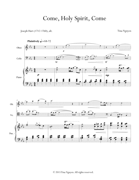 Come Holy Spirit Come Sheet Music