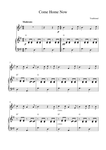 Come Home Now Sheet Music