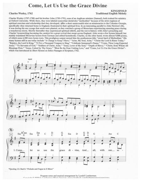 Come Let Us Use The Grace Divine Sheet Music