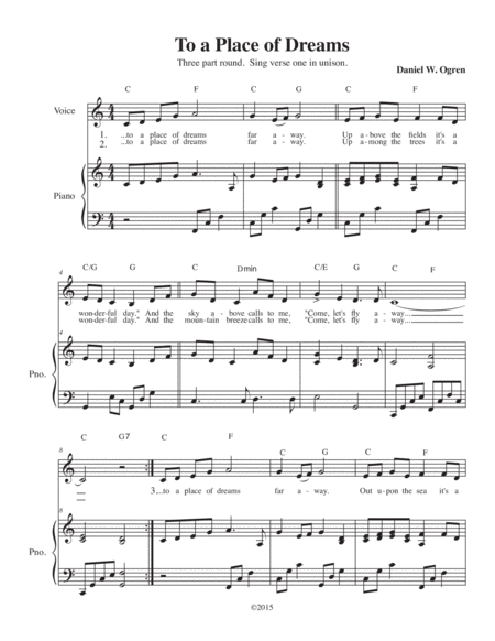 Come Lets Fly Away 3 Part Round Sheet Music