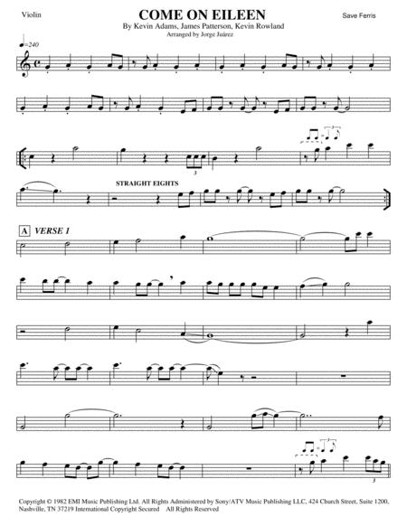 Come On Eileen Violin Sheet Music