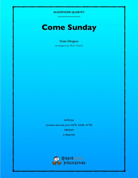 Free Sheet Music Come Sunday Duke Ellington