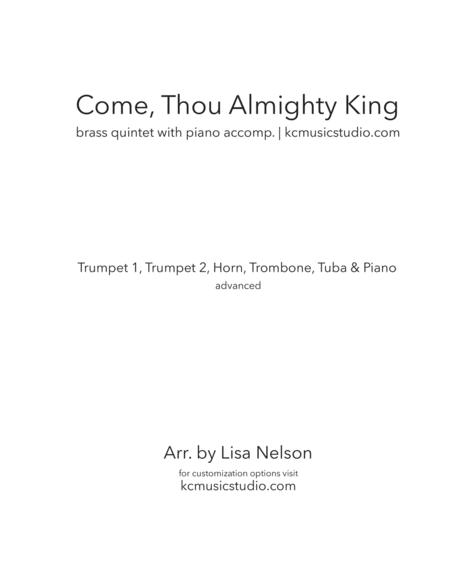 Come Thou Almighty King Brass Quintet With Piano Accompaniment Sheet Music