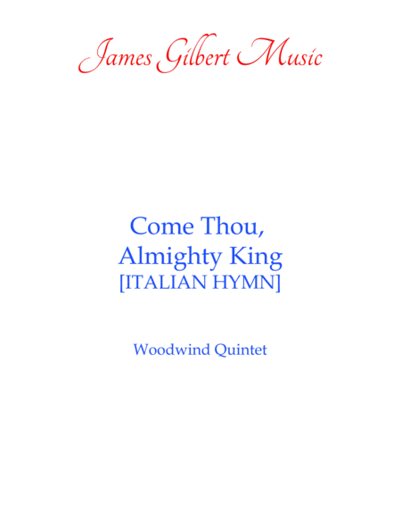 Come Thou Almighty King Ww18 Sheet Music