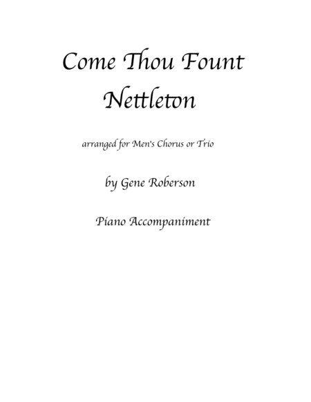 Come Thou Fount For Mens Chorus Or Trio Sheet Music