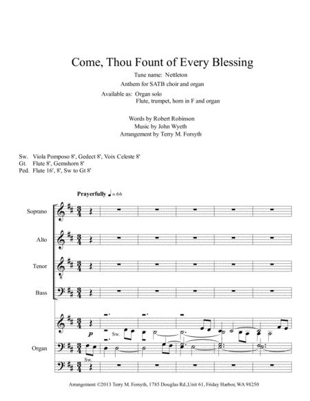 Come Thou Fount Of Every Blessing Satb Sheet Music