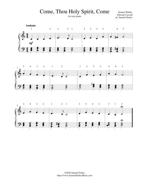 Free Sheet Music Come Thou Holy Spirit Come For Easy Piano