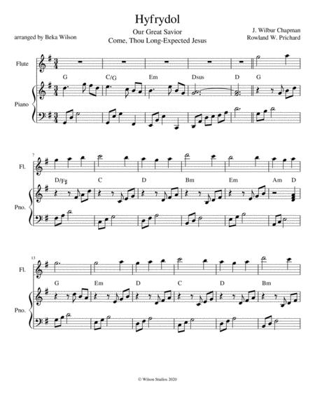 Come Thou Long Expected Jesus Flute Solo Sheet Music