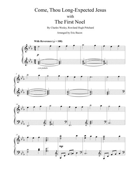 Come Thou Long Expected Jesus With The First Noel Sheet Music