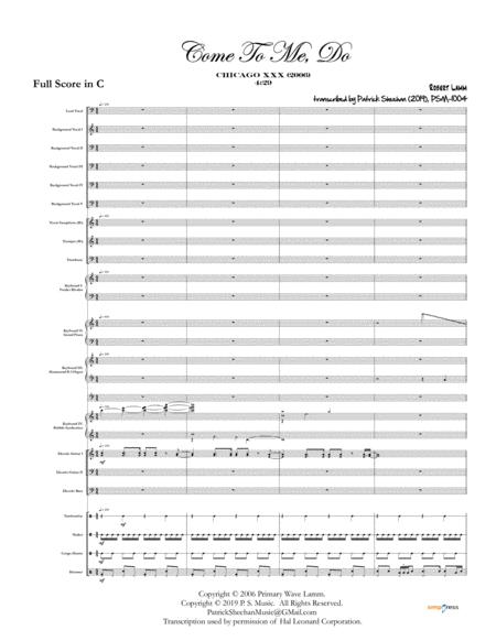 Come To Me Do Chicago Full Score Set Of Parts Sheet Music