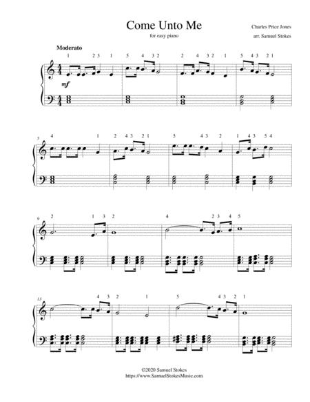 Free Sheet Music Come Unto Me For Easy Piano