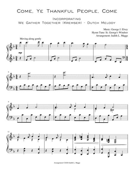 Come Ye Thankful People Come Incorporating We Gather Together Sheet Music