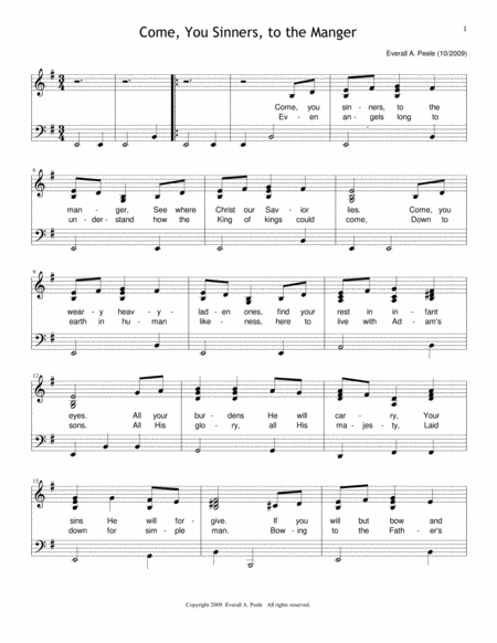 Come You Sinners To The Manger Sheet Music