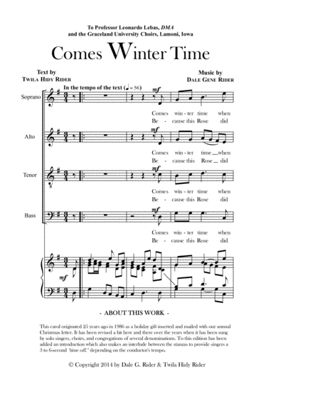 Comes Winter Time Sheet Music