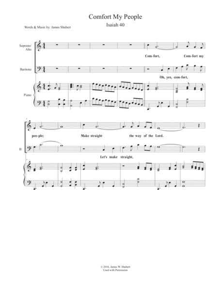 Comfort My People Isaiah 40 Sheet Music