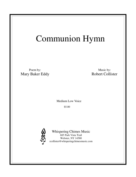 Free Sheet Music Communion Hymn Medium Low Voice