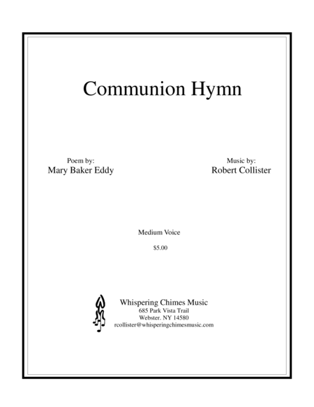 Free Sheet Music Communion Hymn Medium Voice