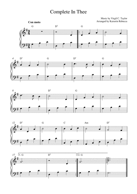 Complete In Thee Sheet Music