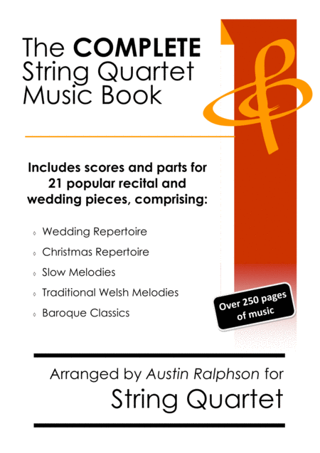 Complete String Quartet Music Book Pack Of 21 Essential Pieces Wedding Christmas Baroque Slow Melody Welsh Sheet Music