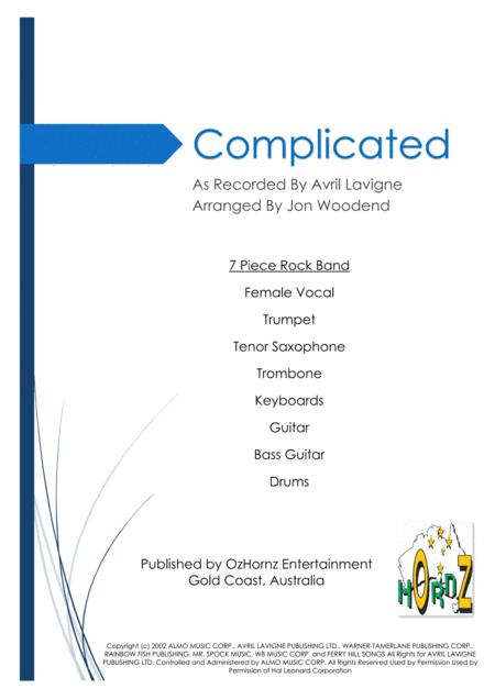 Free Sheet Music Complicated 7 Piece Horn Chart