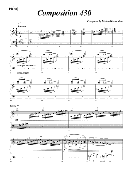 Composition 430 Piano Solo Sheet Music