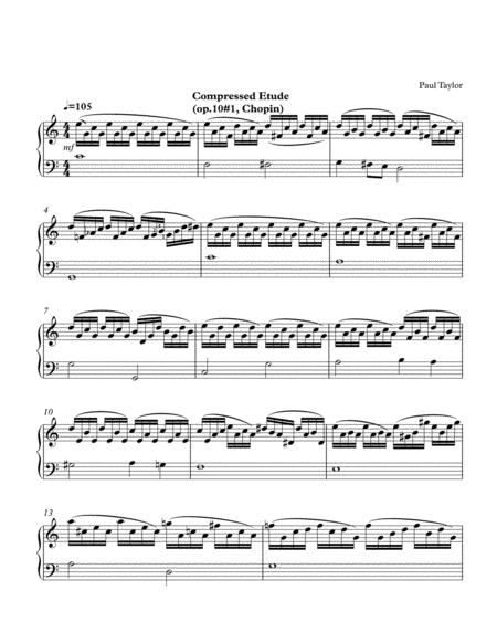 Compressed Etude After Chopins Op 10 1 Sheet Music