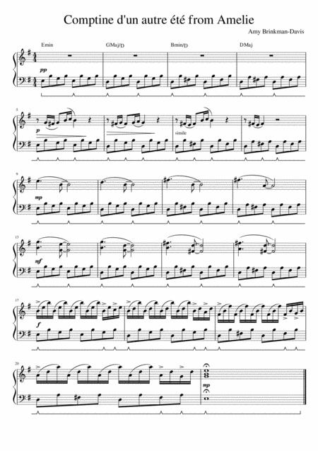 Comptine D Un Autret From Amelie For Piano Beginners Sheet Music