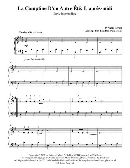 Comptine D Un Autret L Aprs Midi Early Intermediate Piano Sheet Music