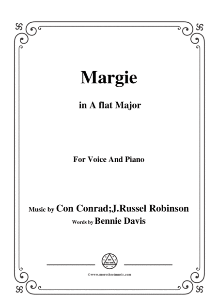 Free Sheet Music Con Conrad J Russel Robinson Margie In A Flat Major For Voice Piano