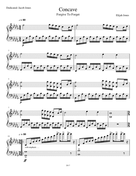 Free Sheet Music Concave Forgive To Forget