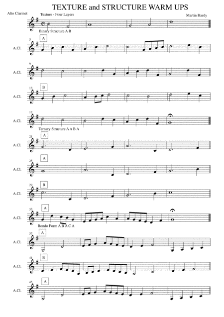 Concert Band Texture And Structure Warm Ups And Exercises For Teaching Music From The Podium By Dr Martin Hardy Sheet Music