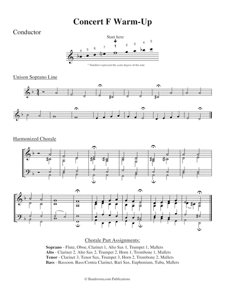 Concert F Warm Up Concert Band Score Parts License To Copy Sheet Music