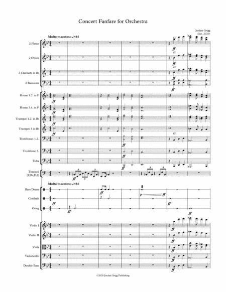 Free Sheet Music Concert Fanfare For Orchestra