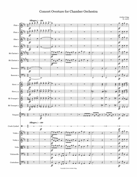 Concert Overture For Chamber Orchestra Sheet Music