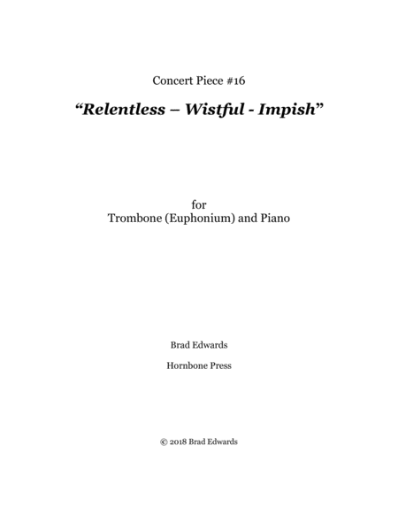 Free Sheet Music Concert Piece 16 Relentless Wistful Impish